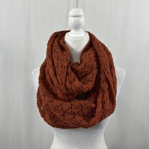 Blarney Aran Originals Woollen Mills Ireland Wool Orange Infinity Scarf Cozy